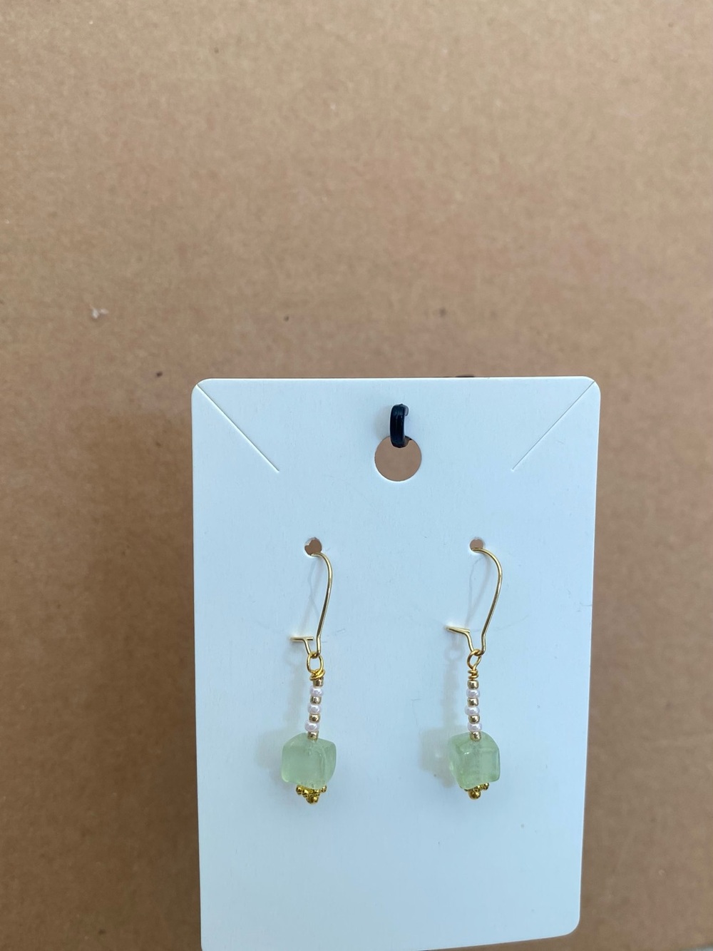 Delicate Green Cube Drop Earrings - Women Jewelry
